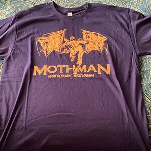 Gildan Mothman Graphic Tee - Purple and Gold